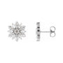 Sapphire Row Natural Diamond Snowflake Earrings - 14K White Gold