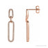Sapphire Row Natural Diamond Long Link Earrings - 14K Rose Gold