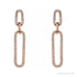 Sapphire Row Natural Diamond Long Link Earrings - 14K Rose Gold (view 2)