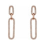 Sapphire Row Natural Diamond Long Link Earrings - 14K Rose Gold (view 2)