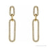 Sapphire Row Natural Diamond Long Link Earrings - 14K Yellow Gold (view 2)