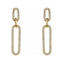 Sapphire Row Natural Diamond Long Link Earrings - 14K Yellow Gold (view 2)