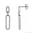 Sapphire Row Natural Diamond Long Link Earrings - 14K White Gold