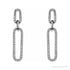 Sapphire Row Natural Diamond Long Link Earrings - 14K White Gold (view 2)