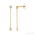 Sapphire Row Lab-Grown Diamond Chain Earrings - 14K Yellow Gold
