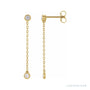 Sapphire Row Lab-Grown Diamond Chain Earrings - 14K Yellow Gold