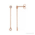Sapphire Row Lab-Grown Diamond Chain Earrings - 14K Rose Gold