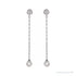 Sapphire Row Lab-Grown Diamond Chain Earrings - 14K White Gold (view 2)