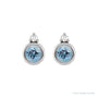 Sapphire Row Natural Gemstone Accented Bezel Earrings - Aquamarine, Platinum, 4 mm (view 2)