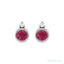 Sapphire Row Natural Gemstone Accented Bezel Earrings - Ruby, 14K White Gold, 4 mm (view 2)