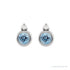 Sapphire Row Natural Gemstone Accented Bezel Earrings - Aquamarine, 14K White Gold, 4 mm (view 2)