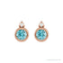 Sapphire Row Natural Gemstone Accented Bezel Earrings - Blue Zircon, 14K Rose Gold, 4 mm (view 2)