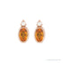 Sapphire Row Natural Gemstone Accented Bezel Earrings - Citrine, 14K Rose Gold, 5 x 3 mm (view 2)
