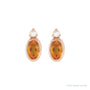 Sapphire Row Natural Gemstone Accented Bezel Earrings - Citrine, 14K Rose Gold, 5 x 3 mm (view 2)