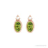 Sapphire Row Natural Gemstone Accented Bezel Earrings - Peridot, 14K Rose Gold, 5 x 3 mm (view 2)