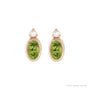 Sapphire Row Natural Gemstone Accented Bezel Earrings - Peridot, 14K Rose Gold, 5 x 3 mm (view 2)