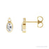 Sapphire Row Natural Gemstone Accented Bezel Earrings - White Sapphire, 14K Yellow Gold, 5 x 3 mm