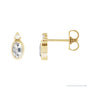 Sapphire Row Natural Gemstone Accented Bezel Earrings - White Sapphire, 14K Yellow Gold, 5 x 3 mm