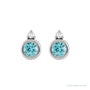 Sapphire Row Natural Gemstone Accented Bezel Earrings - Blue Zircon, Platinum, 4 mm (view 2)