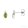 Sapphire Row Natural Gemstone Accented Bezel Earrings - Peridot, Platinum, 5 x 3 mm