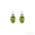 Sapphire Row Natural Gemstone Accented Bezel Earrings - Peridot, Platinum, 5 x 3 mm (view 2)