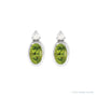 Sapphire Row Natural Gemstone Accented Bezel Earrings - Peridot, Platinum, 5 x 3 mm (view 2)