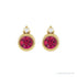 Sapphire Row Natural Gemstone Accented Bezel Earrings - Ruby, 14K Yellow Gold, 4 mm (view 2)