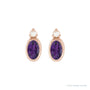 Sapphire Row Natural Gemstone Accented Bezel Earrings - Amethyst, 14K Rose Gold, 5 x 3 mm (view 2)