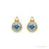 Sapphire Row Natural Gemstone Accented Bezel Earrings - Aquamarine, 14K Yellow Gold, 4 mm (view 2)