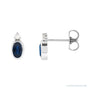 Sapphire Row Natural Gemstone Accented Bezel Earrings - Blue Sapphire, Platinum, 5 x 3 mm