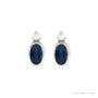 Sapphire Row Natural Gemstone Accented Bezel Earrings - Blue Sapphire, Platinum, 5 x 3 mm (view 2)
