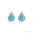 Sapphire Row Natural Gemstone Accented Bezel Earrings - Blue Zircon, 14K White Gold, 4 mm (view 2)
