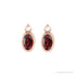 Sapphire Row Natural Gemstone Accented Bezel Earrings - Mozambique Garnet, 14K Rose Gold, 5 x 3 mm (view 2)