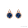 Sapphire Row Natural Gemstone Accented Bezel Earrings - Blue Sapphire, 14K Rose Gold, 4 mm (view 2)