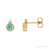 Sapphire Row Natural Gemstone Accented Bezel Earrings - Blue Zircon, 14K Yellow Gold, 4 mm