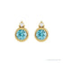 Sapphire Row Natural Gemstone Accented Bezel Earrings - Blue Zircon, 14K Yellow Gold, 4 mm (view 2)