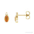 Sapphire Row Natural Gemstone Accented Bezel Earrings - Citrine, 14K Yellow Gold, 5 x 3 mm