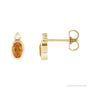 Sapphire Row Natural Gemstone Accented Bezel Earrings - Citrine, 14K Yellow Gold, 5 x 3 mm