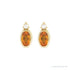 Sapphire Row Natural Gemstone Accented Bezel Earrings - Citrine, 14K Yellow Gold, 5 x 3 mm (view 2)
