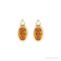 Sapphire Row Natural Gemstone Accented Bezel Earrings - Citrine, 14K Yellow Gold, 5 x 3 mm (view 2)