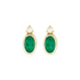 Sapphire Row Natural Gemstone Accented Bezel Earrings - Emerald, 14K Yellow Gold, 5 x 3 mm (view 2)