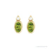 Sapphire Row Natural Gemstone Accented Bezel Earrings - Peridot, 14K Yellow Gold, 5 x 3 mm (view 2)