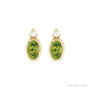 Sapphire Row Natural Gemstone Accented Bezel Earrings - Peridot, 14K Yellow Gold, 5 x 3 mm (view 2)