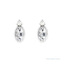 Sapphire Row Natural Gemstone Accented Bezel Earrings - White Sapphire, Platinum, 5 x 3 mm (view 2)