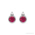 Sapphire Row Natural Gemstone Accented Bezel Earrings - Ruby, Platinum, 4 mm (view 2)
