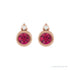 Sapphire Row Natural Gemstone Accented Bezel Earrings - Ruby, 14K Rose Gold, 4 mm (view 2)