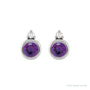 Sapphire Row Natural Gemstone Accented Bezel Earrings - Amethyst, Platinum, 4 mm (view 2)