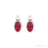 Sapphire Row Natural Gemstone Accented Bezel Earrings - Ruby, Platinum, 5 x 3 mm (view 2)