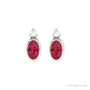 Sapphire Row Natural Gemstone Accented Bezel Earrings - Ruby, Platinum, 5 x 3 mm (view 2)