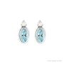 Sapphire Row Natural Gemstone Accented Bezel Earrings - Aquamarine, Platinum, 5 x 3 mm (view 2)
